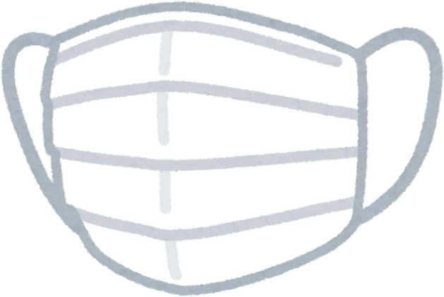 Illustration of a Pleated Surgical Mask